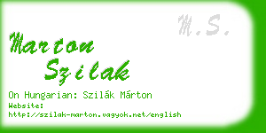 marton szilak business card