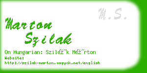 marton szilak business card